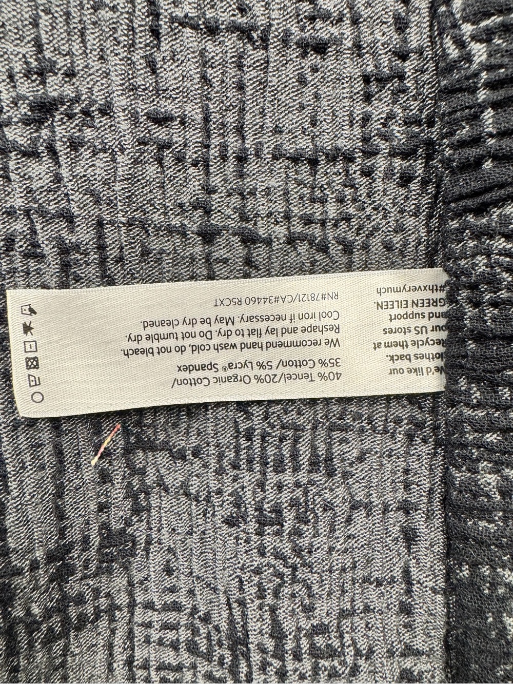 Eileen Fisher Jacket Womens 1X Gray Textured Organic Cotton Blend Open Front - Picture 7 of 9